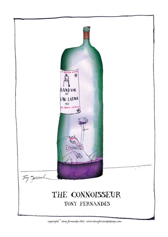 The Connoisseur - red wine lovers print by Tony Fernandes